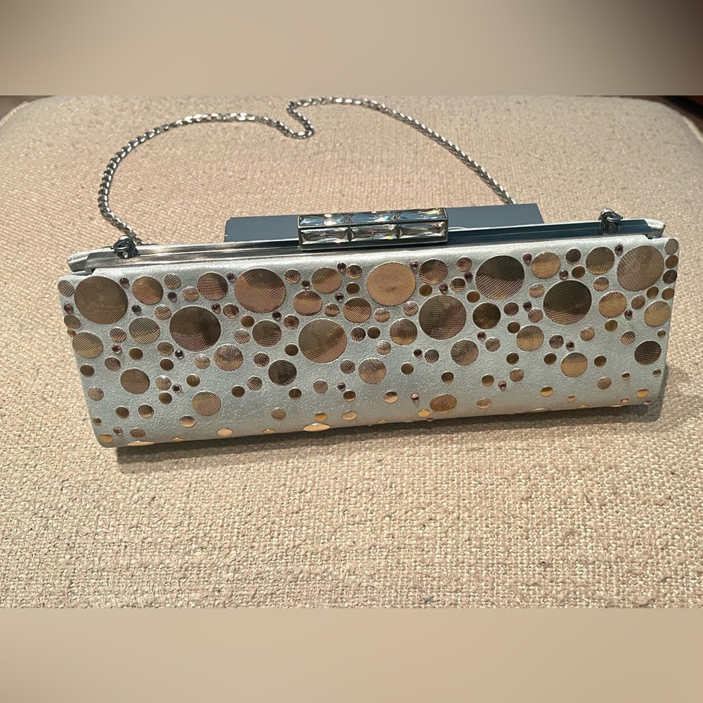 Elegant Silver and Gold Clutch Bag, New, 10.8’ - 4’ size - Picture 5 of 5